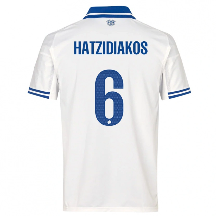 Danxen Bambino Maglia Pantelis Hatzidiakos #6 Bianco Blu Kit Gara Home 2025/26 Maglietta