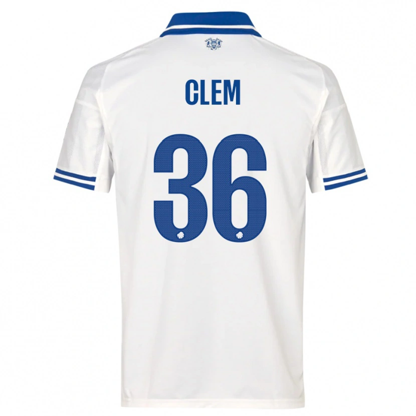 Danxen Bambino Maglia William Clem #36 Bianco Blu Kit Gara Home 2025/26 Maglietta