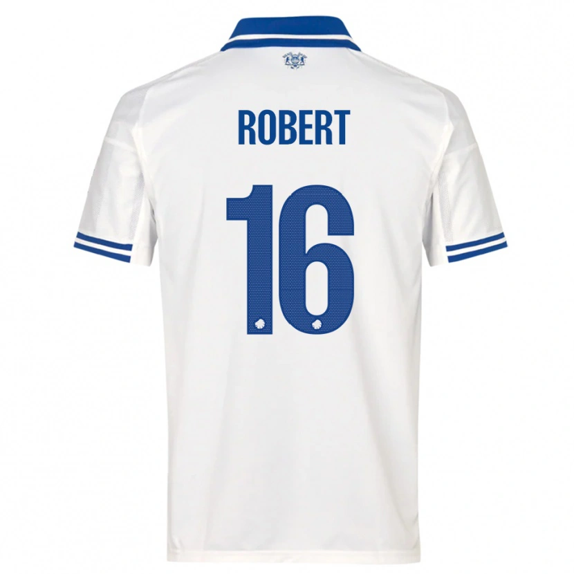 Danxen Bambino Maglia Robert #16 Bianco Blu Kit Gara Home 2025/26 Maglietta