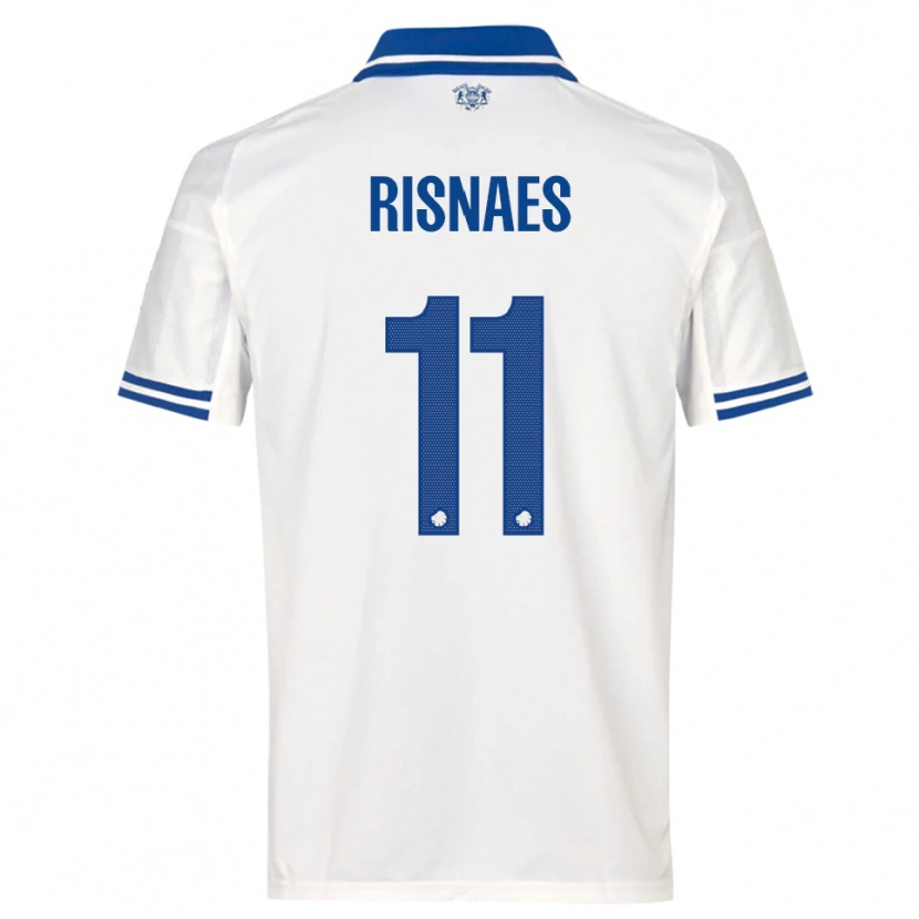 Danxen Bambino Maglia Roberto Risnaes #11 Bianco Blu Kit Gara Home 2025/26 Maglietta