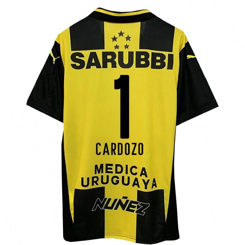 Danxen Bambino Maglia Thiago Cardozo #1 Giallo Nero Kit Gara Home 2025/26 Maglietta