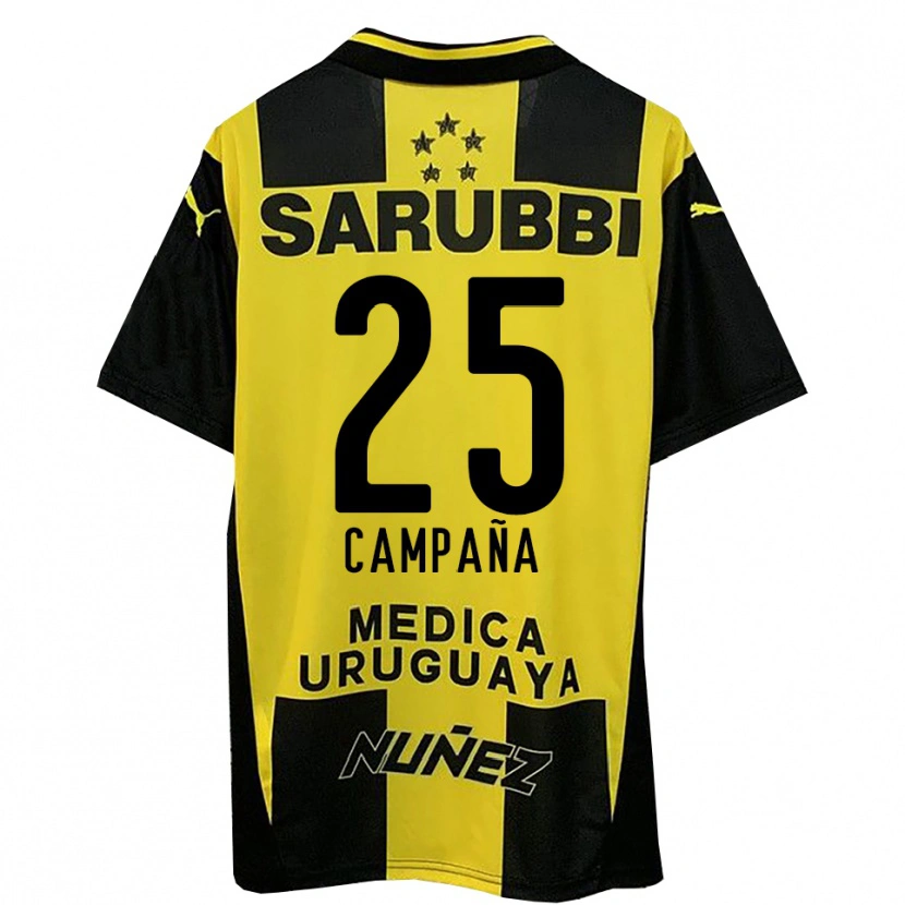 Danxen Bambino Maglia Martín Campaña #25 Giallo Nero Kit Gara Home 2025/26 Maglietta