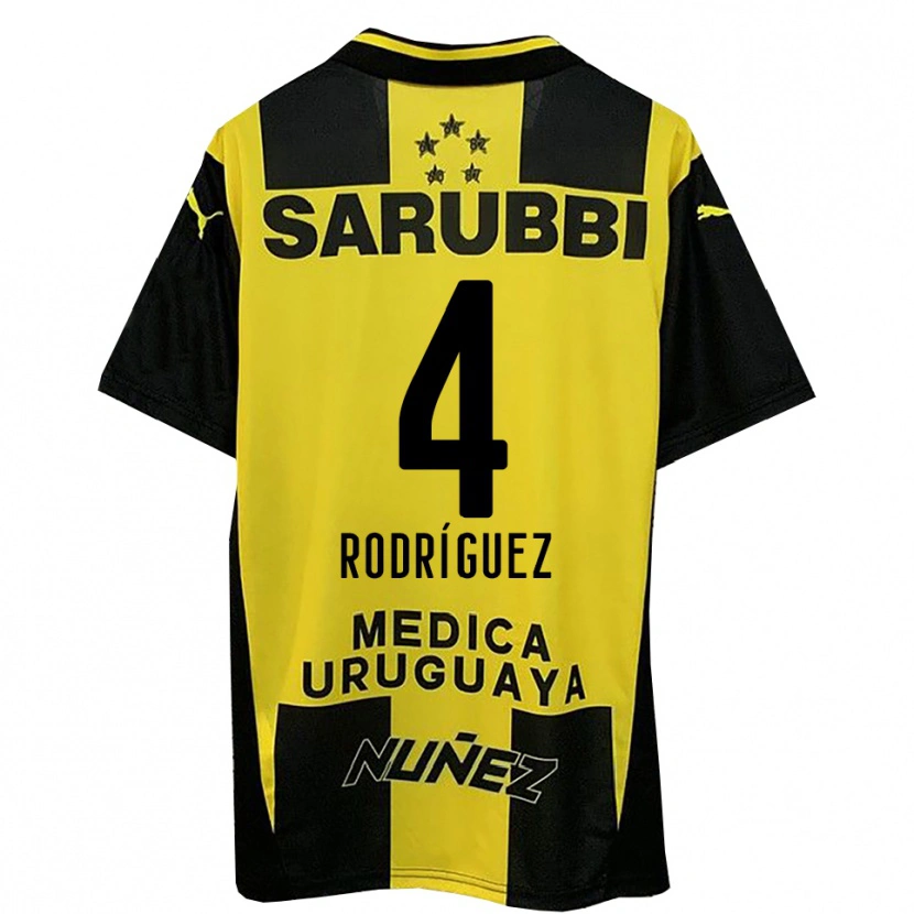Danxen Bambino Maglia Guzmán Rodríguez #4 Giallo Nero Kit Gara Home 2025/26 Maglietta