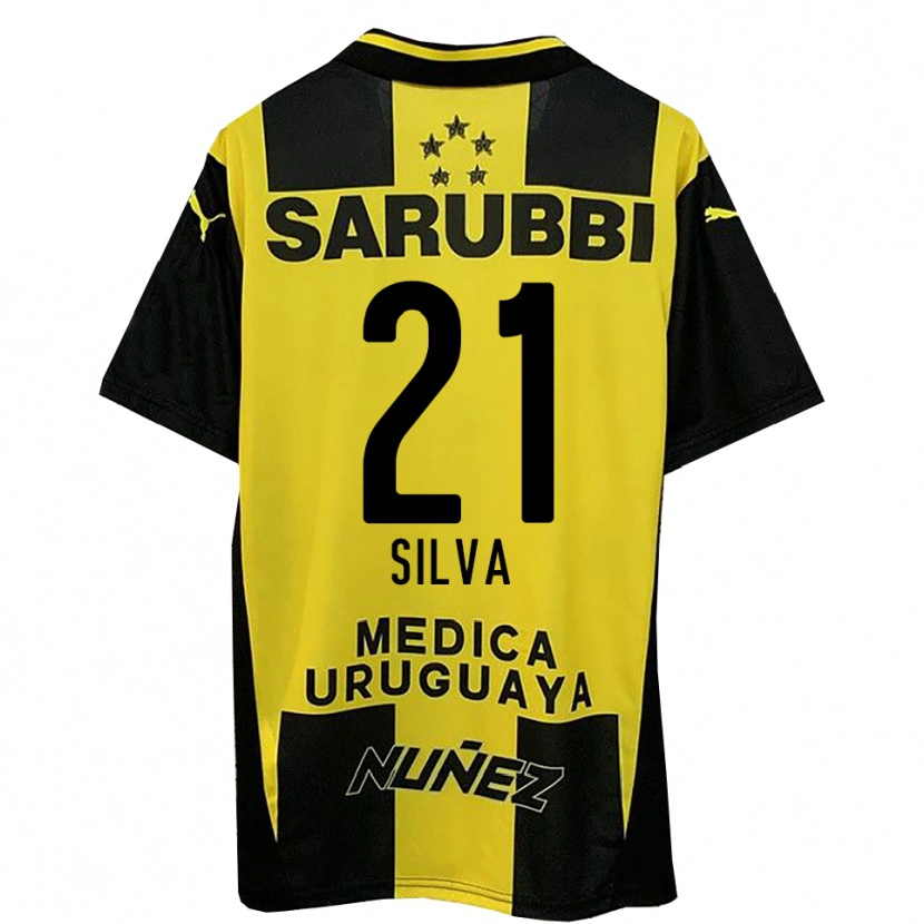 Danxen Bambino Maglia Gastón Silva #21 Giallo Nero Kit Gara Home 2025/26 Maglietta