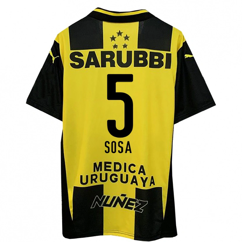 Danxen Bambino Maglia Ignacio Sosa #5 Giallo Nero Kit Gara Home 2025/26 Maglietta