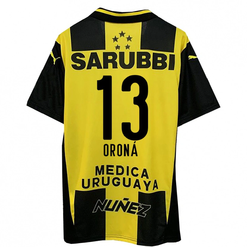 Danxen Bambino Maglia Marco Oroná #13 Giallo Nero Kit Gara Home 2025/26 Maglietta