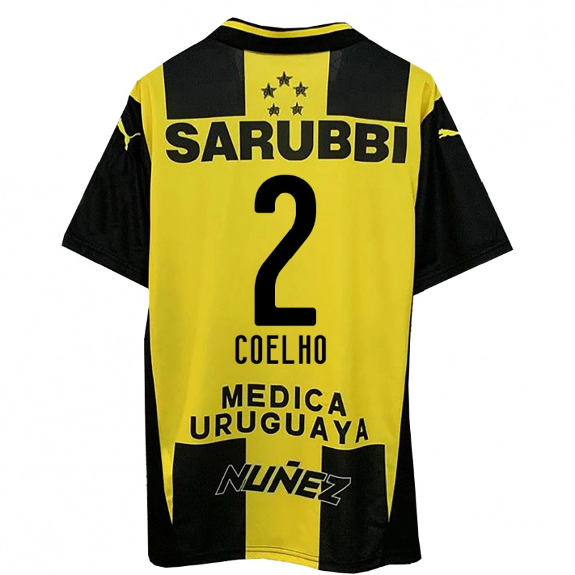 Danxen Bambino Maglia Léo Coelho #2 Giallo Nero Kit Gara Home 2025/26 Maglietta