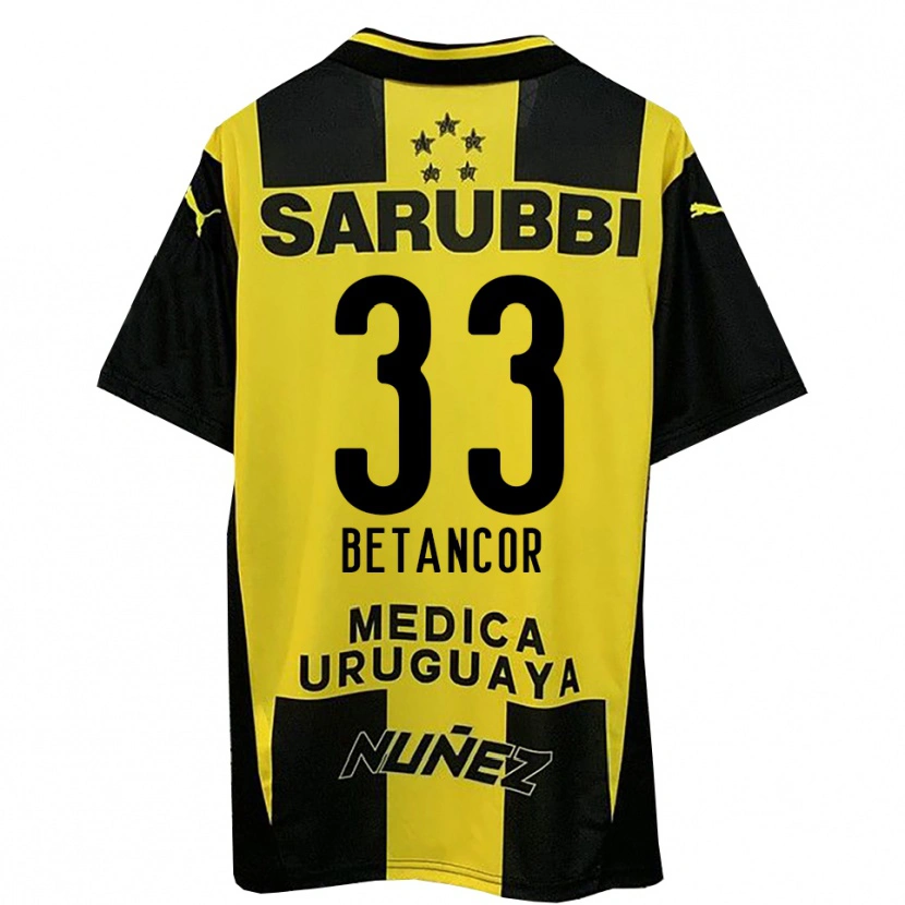 Danxen Bambino Maglia Bruno Betancor #33 Giallo Nero Kit Gara Home 2025/26 Maglietta