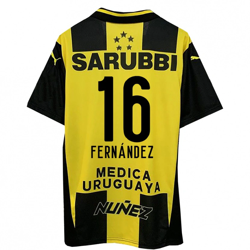 Danxen Bambino Maglia Adrián Fernández #16 Giallo Nero Kit Gara Home 2025/26 Maglietta