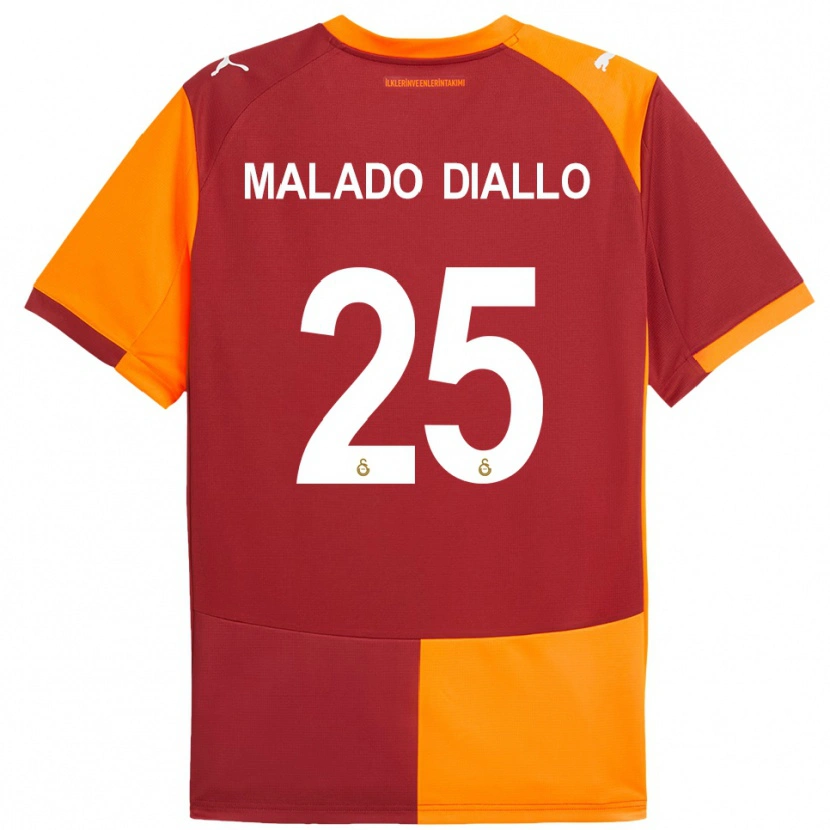Danxen Bambino Maglia Hapsatou Malado Diallo #25 Rosso Arancione Kit Gara Home 2025/26 Maglietta