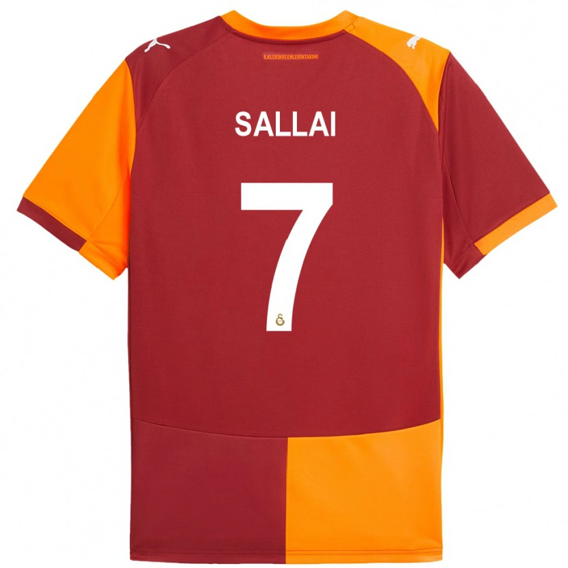 Danxen Bambino Maglia Roland Sallai #7 Rosso Arancione Kit Gara Home 2025/26 Maglietta
