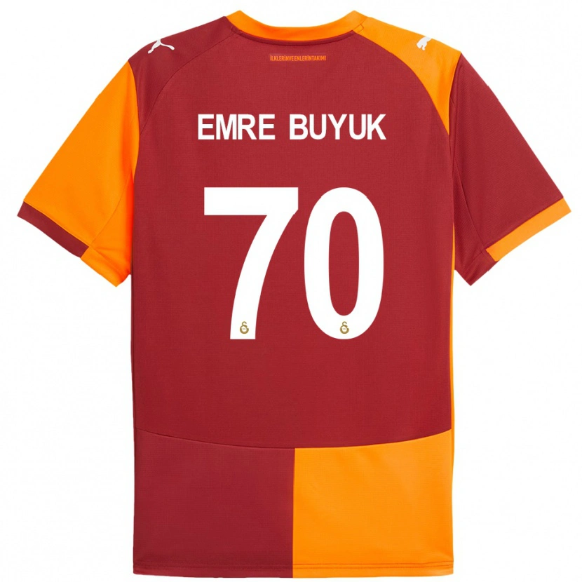 Danxen Bambino Maglia Enes Emre Büyük #70 Rosso Arancione Kit Gara Home 2025/26 Maglietta