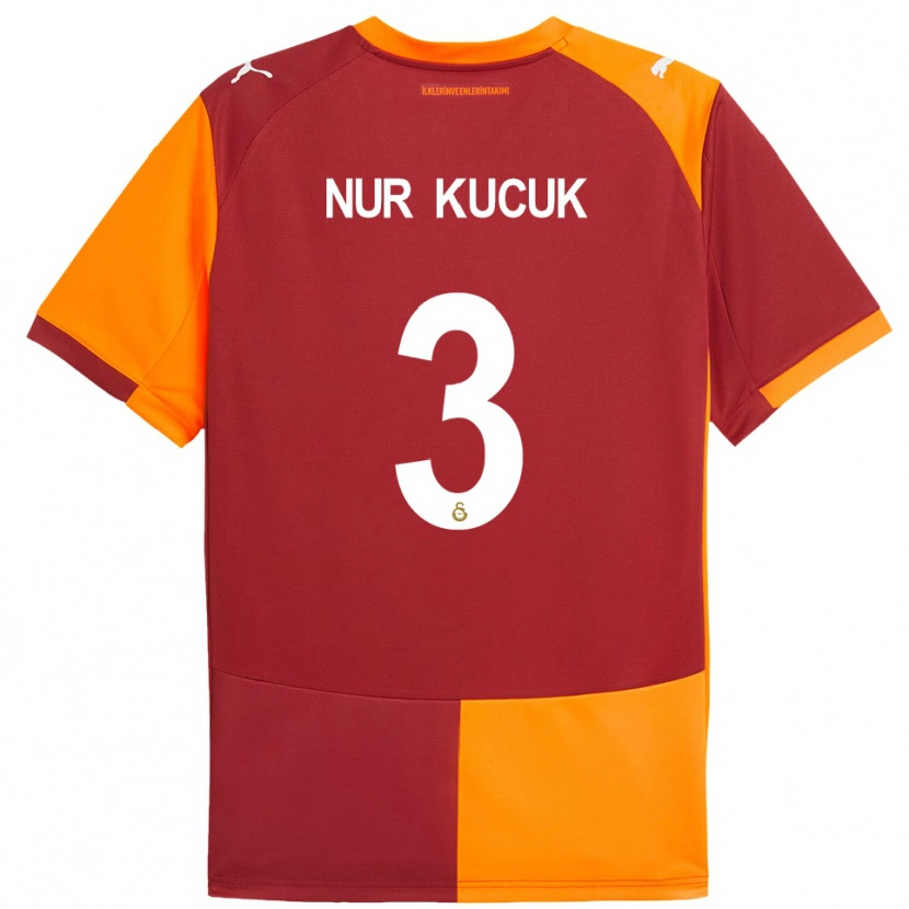 Danxen Bambino Maglia Rabia Nur Küçük #3 Rosso Arancione Kit Gara Home 2025/26 Maglietta