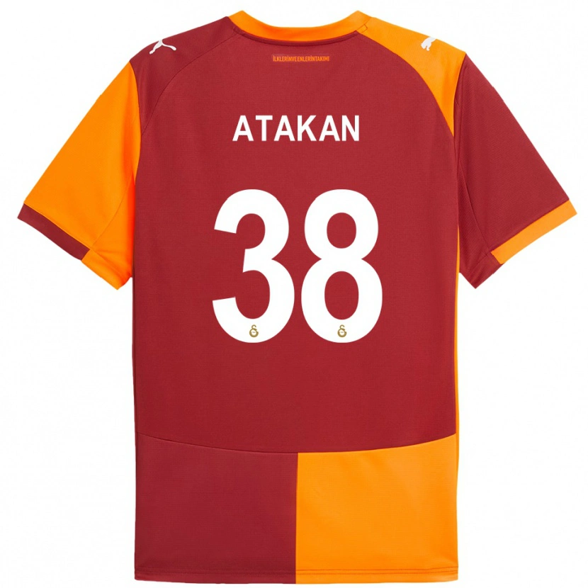 Danxen Bambino Maglia Atakan Ordu #38 Rosso Arancione Kit Gara Home 2025/26 Maglietta
