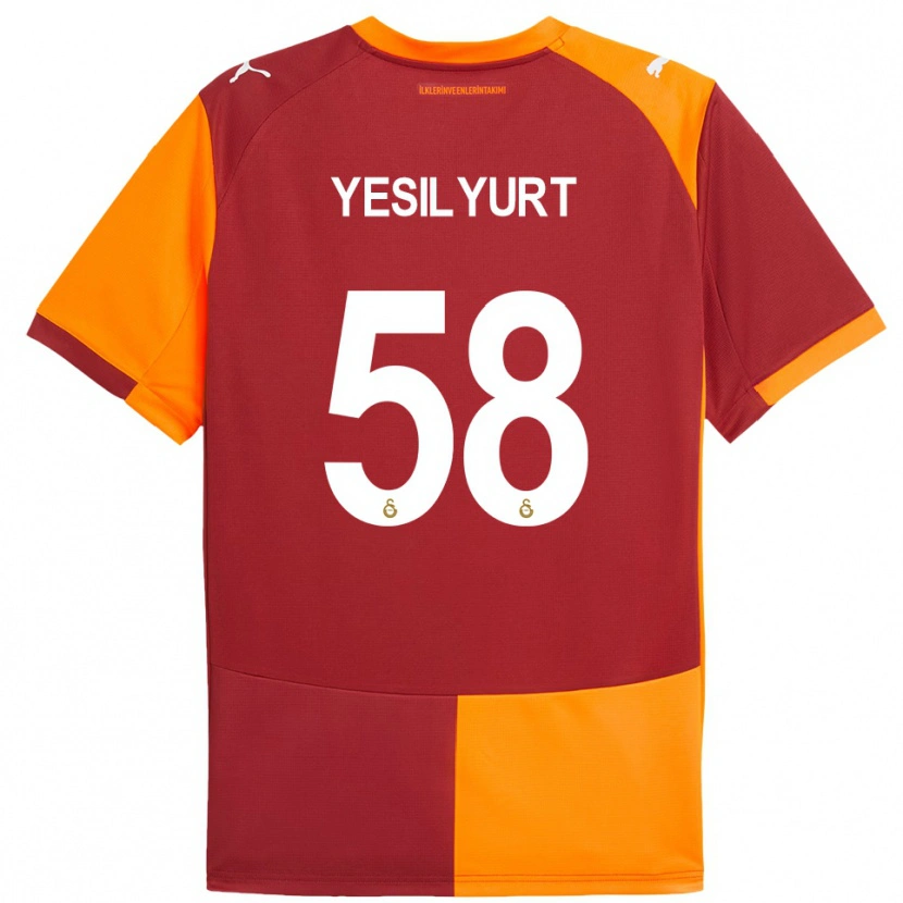Danxen Bambino Maglia Ali Yeşilyurt #58 Rosso Arancione Kit Gara Home 2025/26 Maglietta
