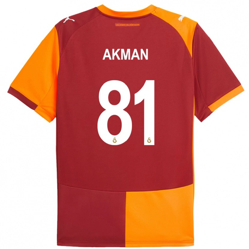Danxen Bambino Maglia Hamza Akman #81 Rosso Arancione Kit Gara Home 2025/26 Maglietta