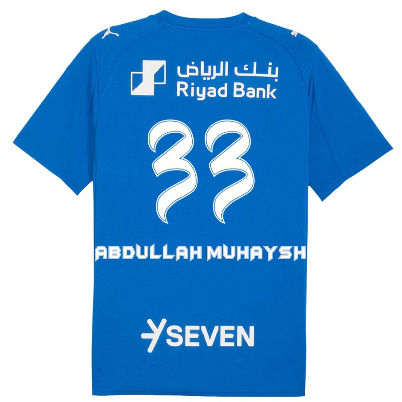 Danxen Bambino Maglia Mohammed Abdullah Muhaysh #33 Blu Bianco Kit Gara Home 2025/26 Maglietta