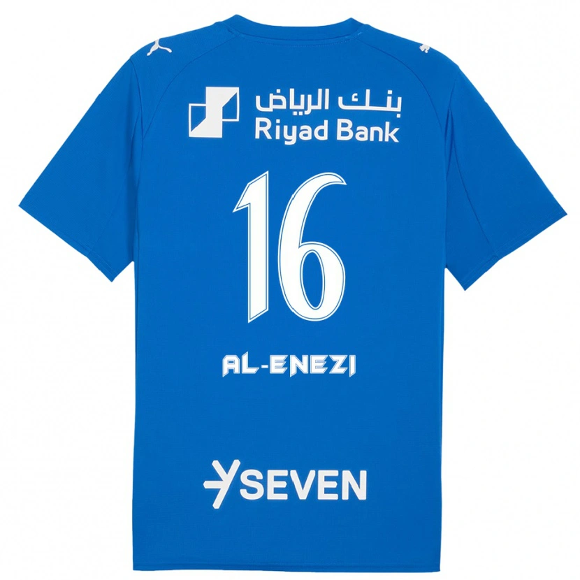 Danxen Bambino Maglia Manar Al-Enezi #16 Blu Bianco Kit Gara Home 2025/26 Maglietta