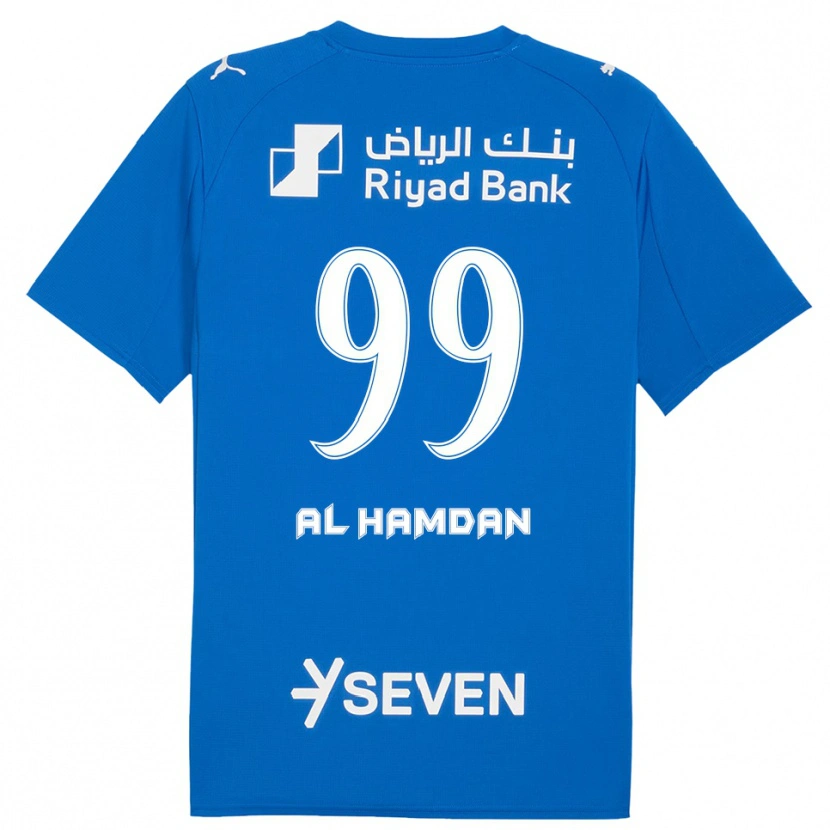 Danxen Bambino Maglia Abdullah Al-Hamdan #99 Blu Bianco Kit Gara Home 2025/26 Maglietta