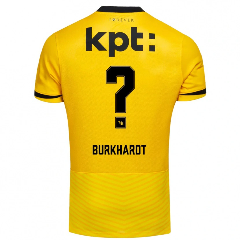 Danxen Bambino Maglia Alessio Burkhardt #0 Giallo Nero Kit Gara Home 2025/26 Maglietta