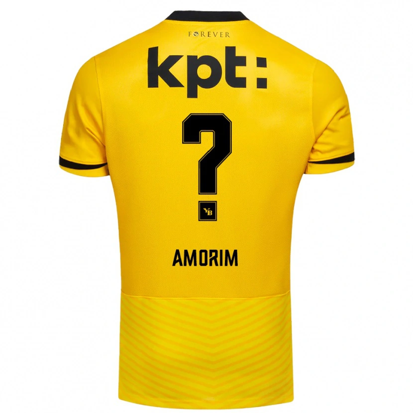 Danxen Bambino Maglia Rui Amorim #0 Giallo Nero Kit Gara Home 2025/26 Maglietta