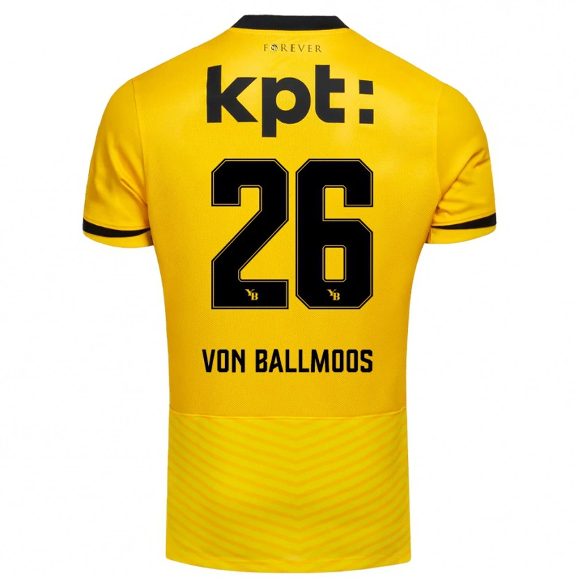 Danxen Bambino Maglia David Von Ballmoos #26 Giallo Nero Kit Gara Home 2025/26 Maglietta