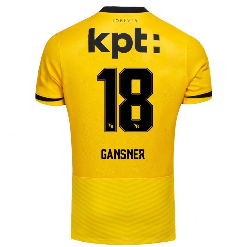 Danxen Bambino Maglia Jann Gansner #18 Giallo Nero Kit Gara Home 2025/26 Maglietta