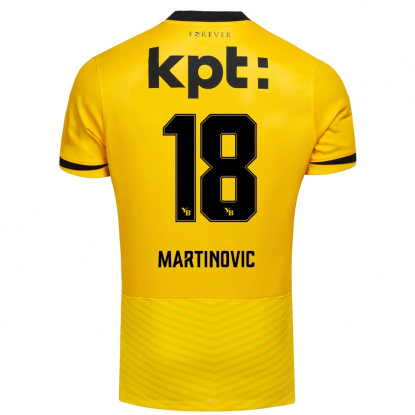 Danxen Bambino Maglia Denis Martinovic #18 Giallo Nero Kit Gara Home 2025/26 Maglietta