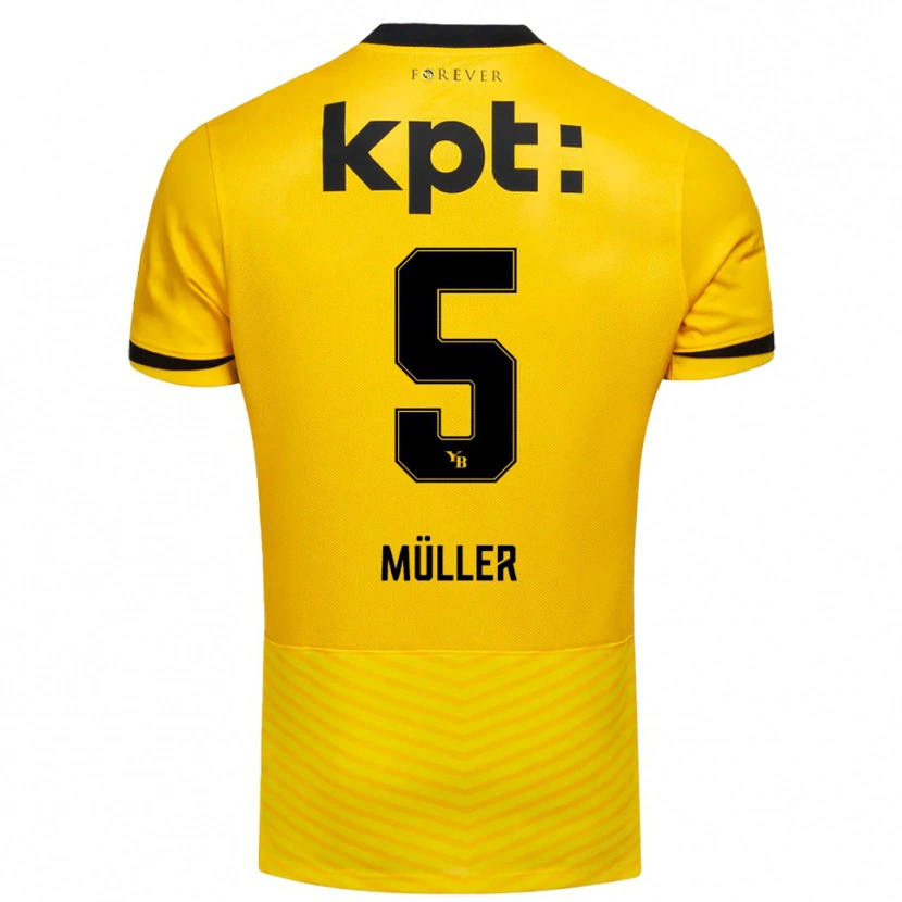 Danxen Bambino Maglia Loy Müller #5 Giallo Nero Kit Gara Home 2025/26 Maglietta