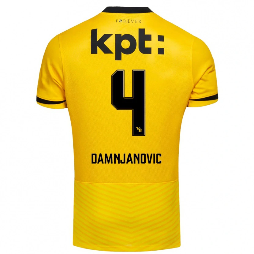Danxen Bambino Maglia Lazar Damnjanovic #4 Giallo Nero Kit Gara Home 2025/26 Maglietta