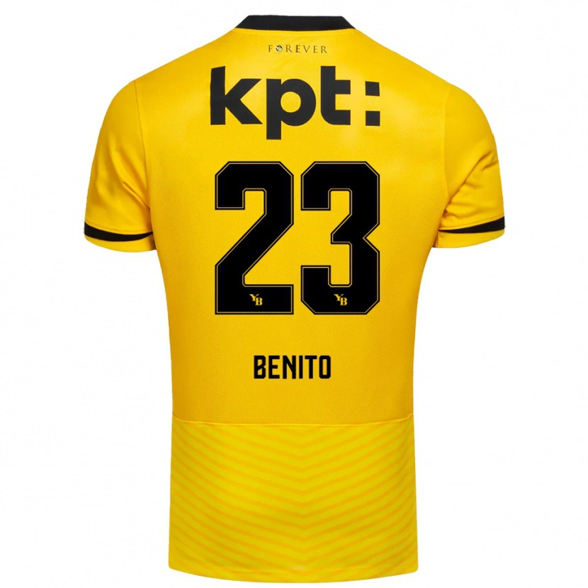 Danxen Bambino Maglia Loris Benito #23 Giallo Nero Kit Gara Home 2025/26 Maglietta