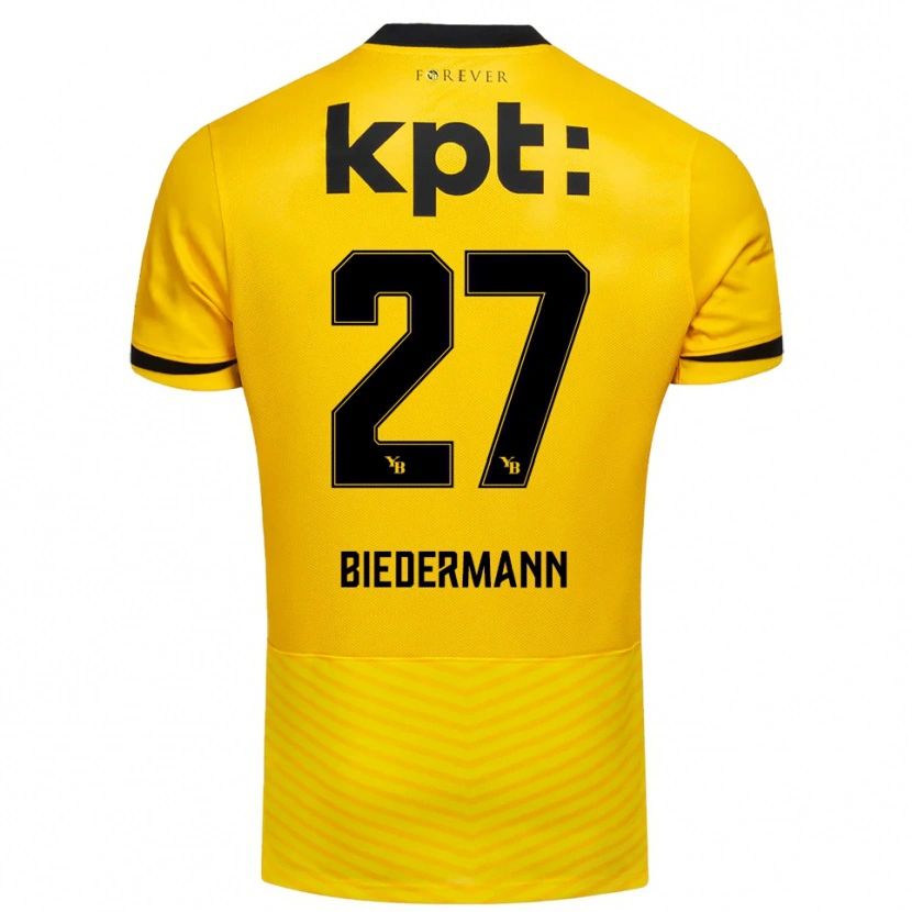 Danxen Bambino Maglia Tamara Biedermann #27 Giallo Nero Kit Gara Home 2025/26 Maglietta