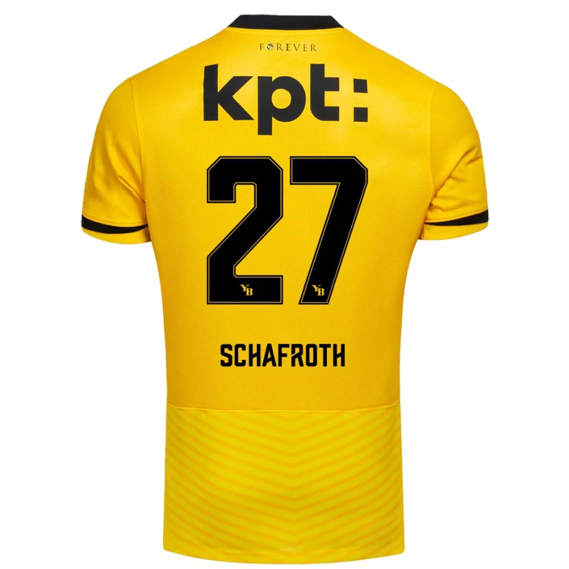 Danxen Bambino Maglia Reto Schafroth #27 Giallo Nero Kit Gara Home 2025/26 Maglietta