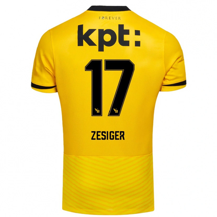 Danxen Bambino Maglia Navin Zesiger #17 Giallo Nero Kit Gara Home 2025/26 Maglietta