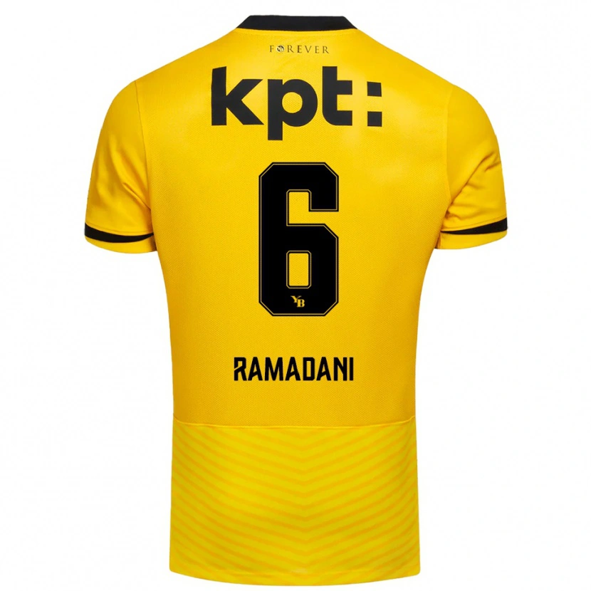 Danxen Bambino Maglia Leon Ramadani #6 Giallo Nero Kit Gara Home 2025/26 Maglietta