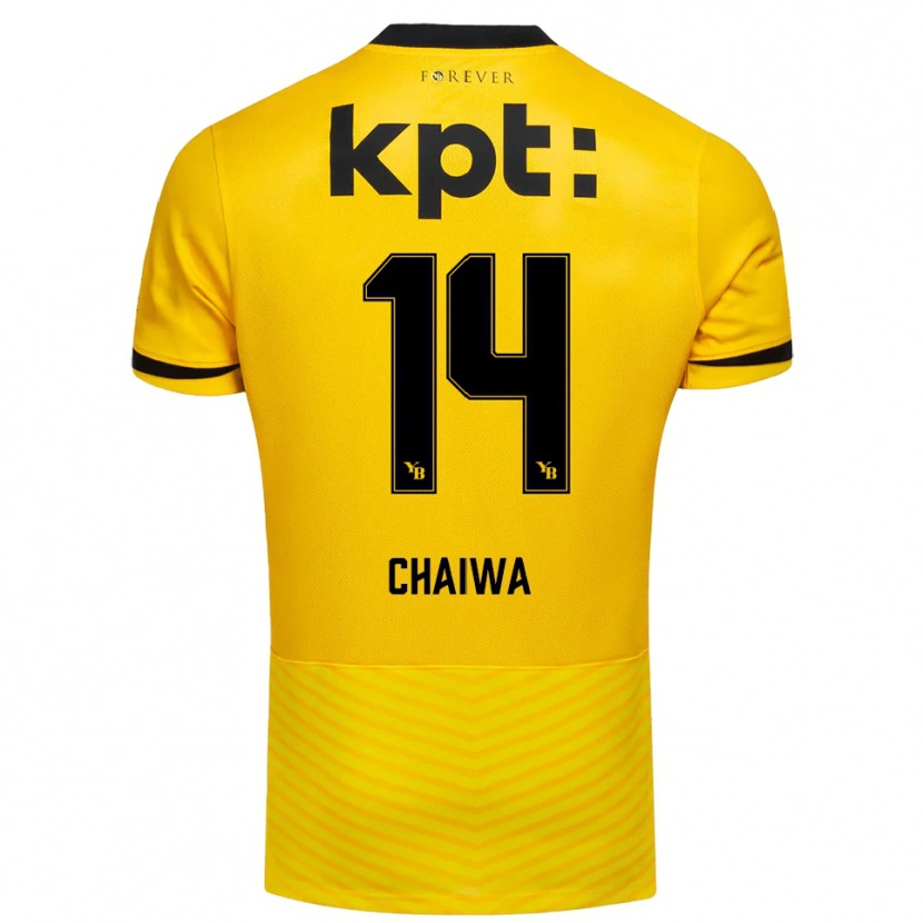 Danxen Bambino Maglia Miguel Chaiwa #14 Giallo Nero Kit Gara Home 2025/26 Maglietta