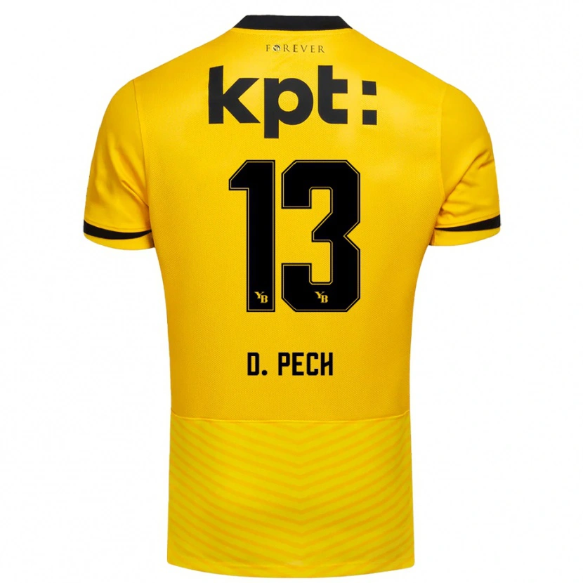 Danxen Bambino Maglia Dominik Pech #13 Giallo Nero Kit Gara Home 2025/26 Maglietta