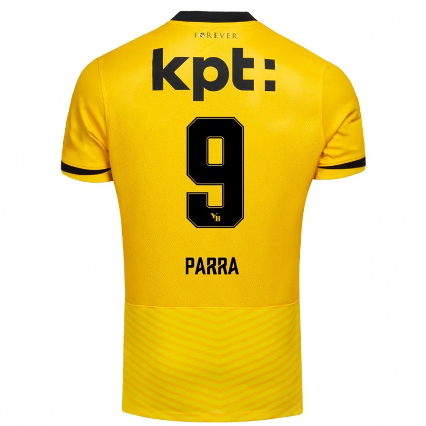 Danxen Bambino Maglia Hugo Parra #9 Giallo Nero Kit Gara Home 2025/26 Maglietta