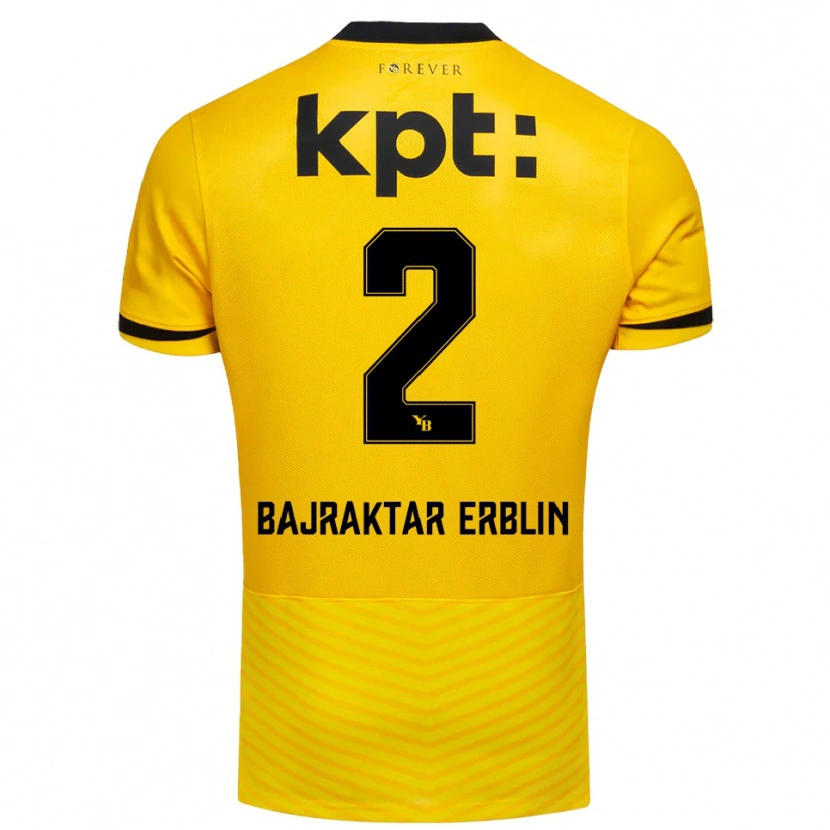 Danxen Bambino Maglia Erblin Bajraktar #2 Giallo Nero Kit Gara Home 2025/26 Maglietta