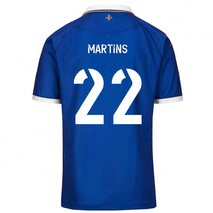 Danxen Bambino Maglia Nicolas Martins #22 Blu Oro Kit Gara Home 2025/26 Maglietta