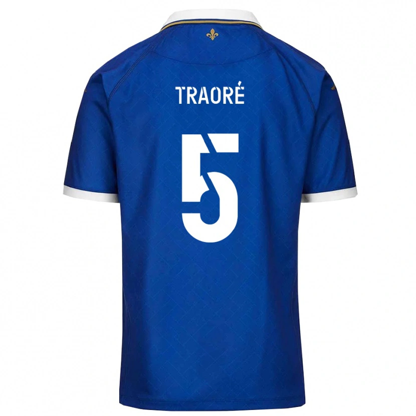 Danxen Bambino Maglia Franck Traoré #5 Blu Oro Kit Gara Home 2025/26 Maglietta