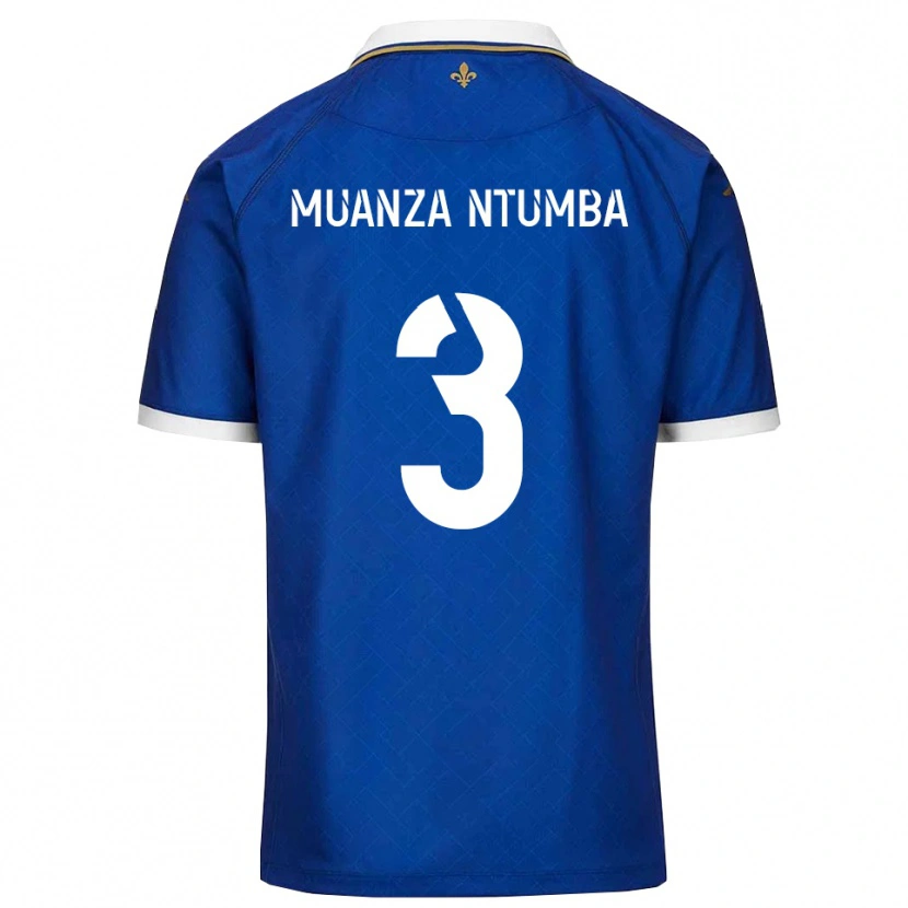 Danxen Bambino Maglia Olivier Muanza Ntumba #3 Blu Oro Kit Gara Home 2025/26 Maglietta