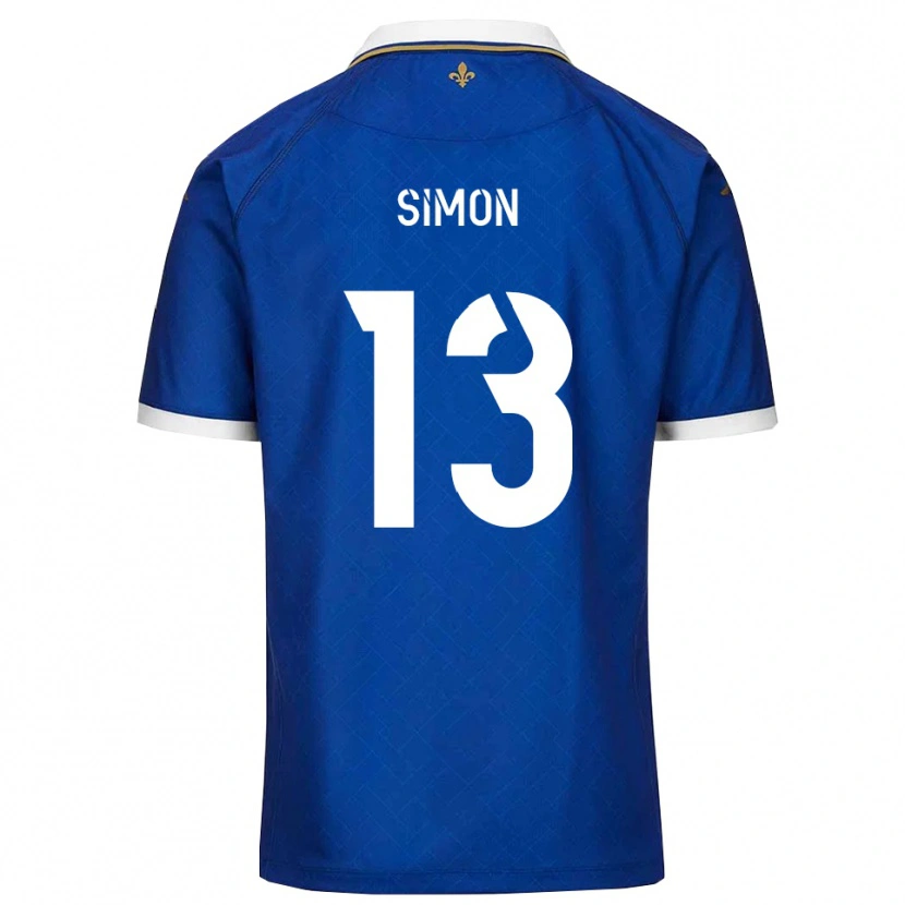 Danxen Bambino Maglia Elie Simon #13 Blu Oro Kit Gara Home 2025/26 Maglietta