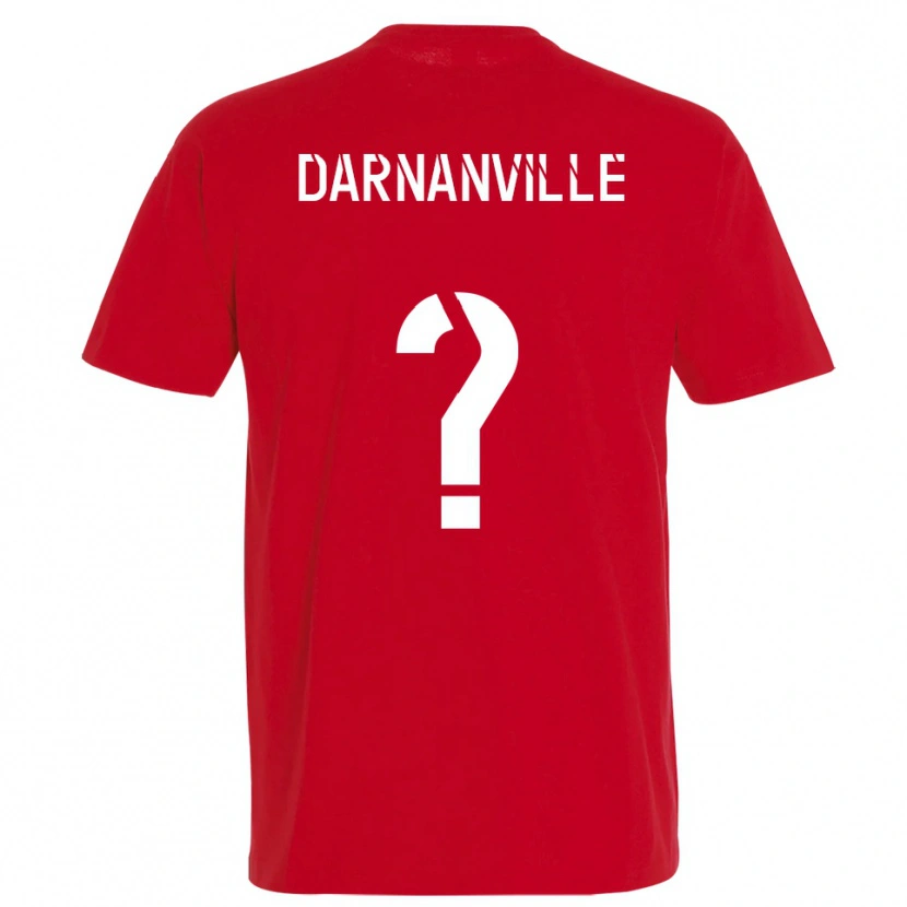 Danxen Bambino Maglia Clément Darnanville #0 Rosso Giallo Kit Gara Home 2025/26 Maglietta