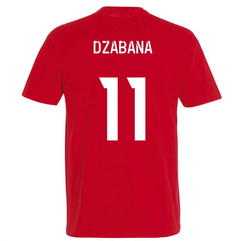 Danxen Bambino Maglia Alan Dzabana #11 Rosso Giallo Kit Gara Home 2025/26 Maglietta