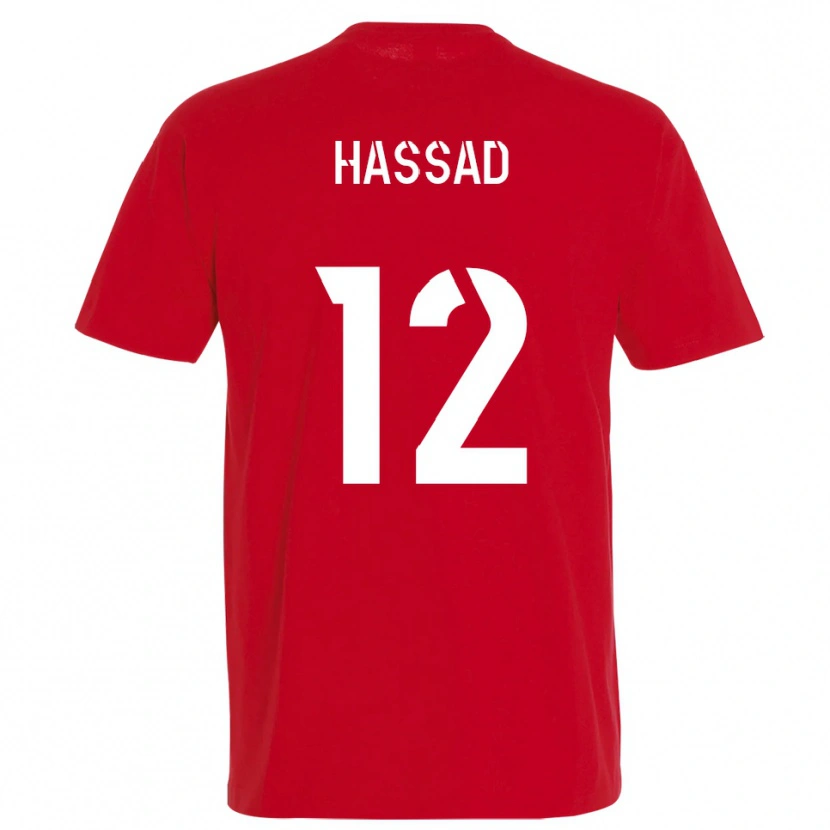 Danxen Bambino Maglia Rayan Hassad #12 Rosso Giallo Kit Gara Home 2025/26 Maglietta