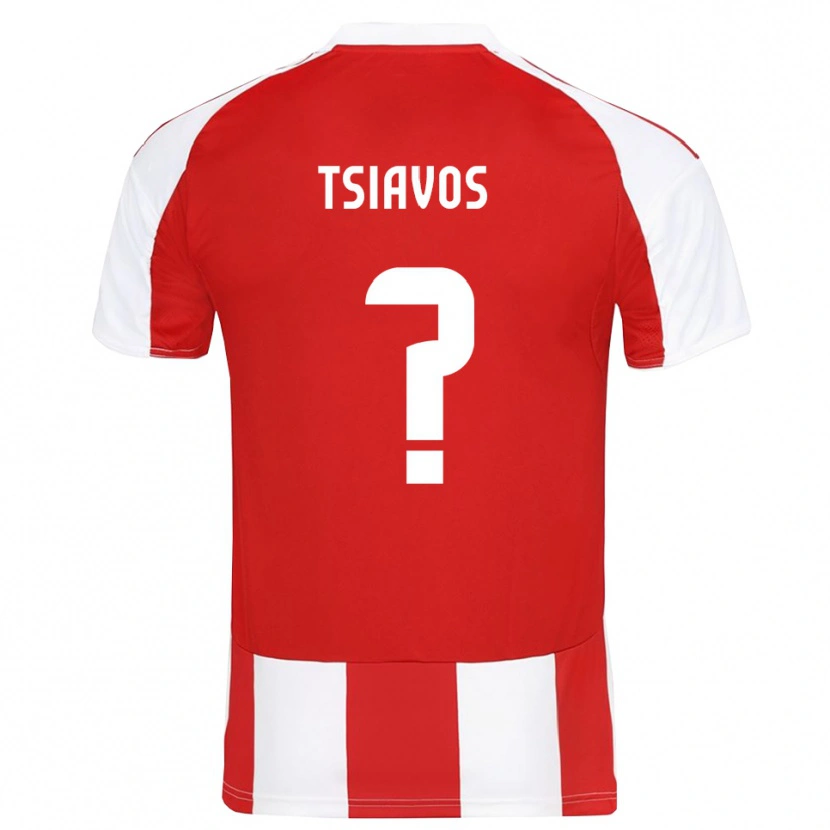 Danxen Bambino Maglia Stavros Tsiavos #0 Rosso Bianco Kit Gara Home 2025/26 Maglietta