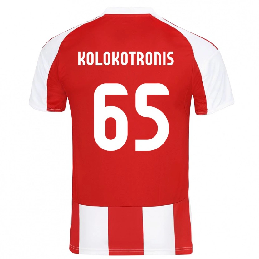 Danxen Bambino Maglia Petros Kolokotronis #65 Rosso Bianco Kit Gara Home 2025/26 Maglietta