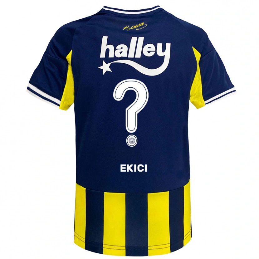 Danxen Bambino Maglia Alaettin Ekici #0 Giallo Navy Bianco Kit Gara Home 2025/26 Maglietta