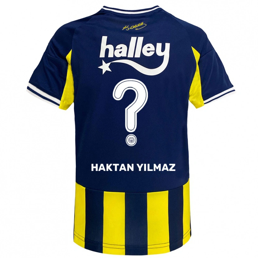 Danxen Bambino Maglia Haktan Yılmaz #0 Giallo Navy Bianco Kit Gara Home 2025/26 Maglietta